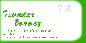 tivadar borocz business card